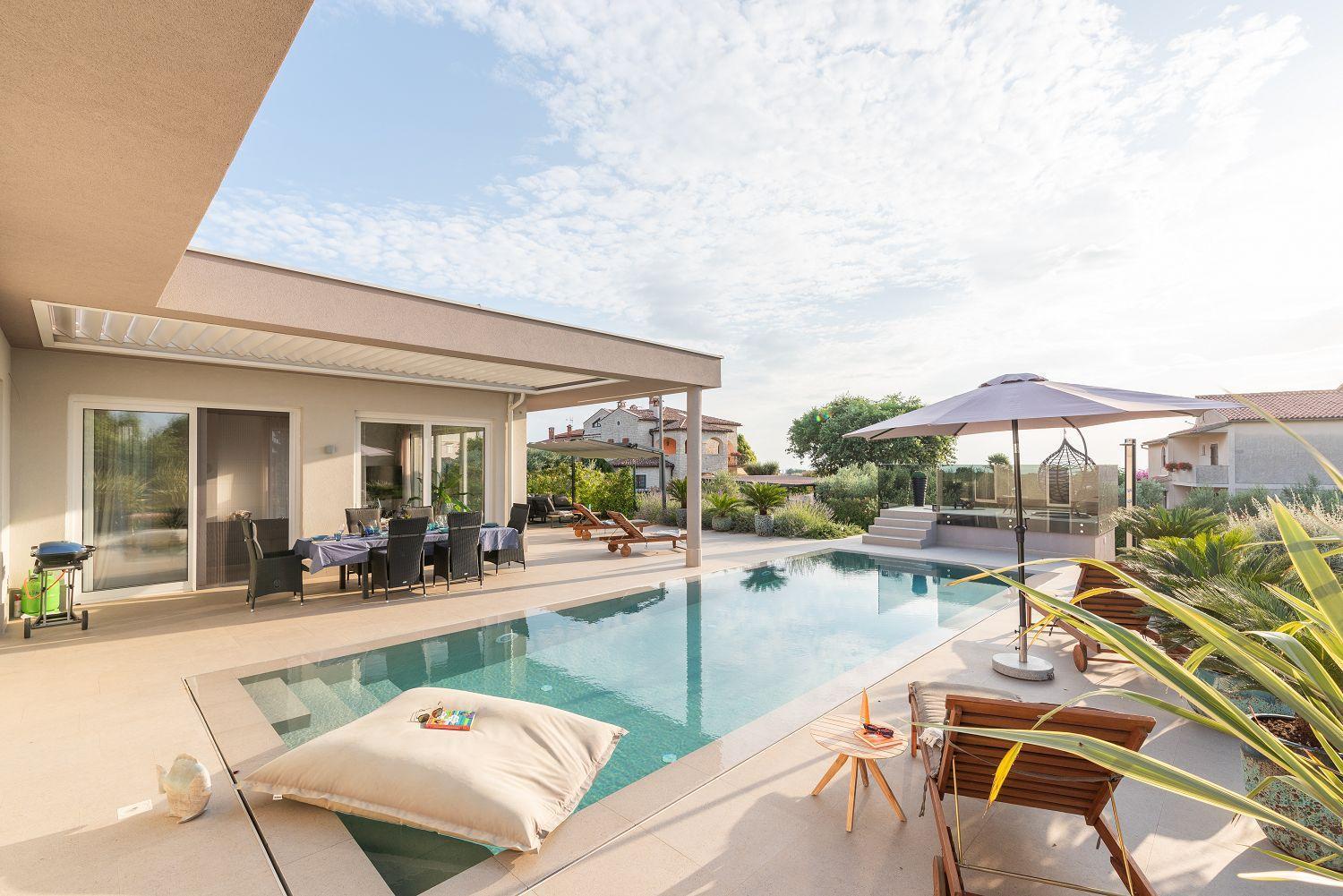 Ferienhaus Exquisite Mit Panoramablick Aufs Meer, Salzwasserpool Mit Gegenstromanlage, Bbq *